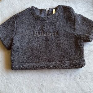 Lululemon Black Sherpa Cropped Pullover